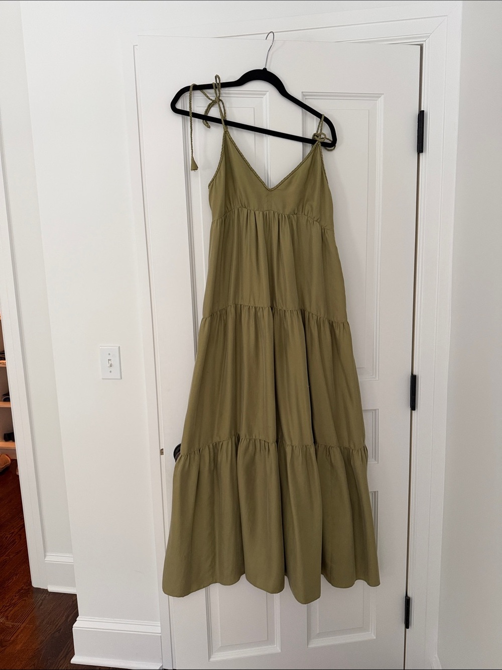 Tiered Maxi Sundress in Olive Green - Lightweight Summer Dress